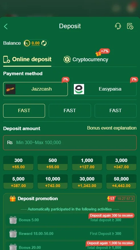 Deposit - casino.org.pk