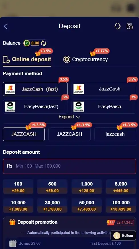 Deposit to get more opportunities to win