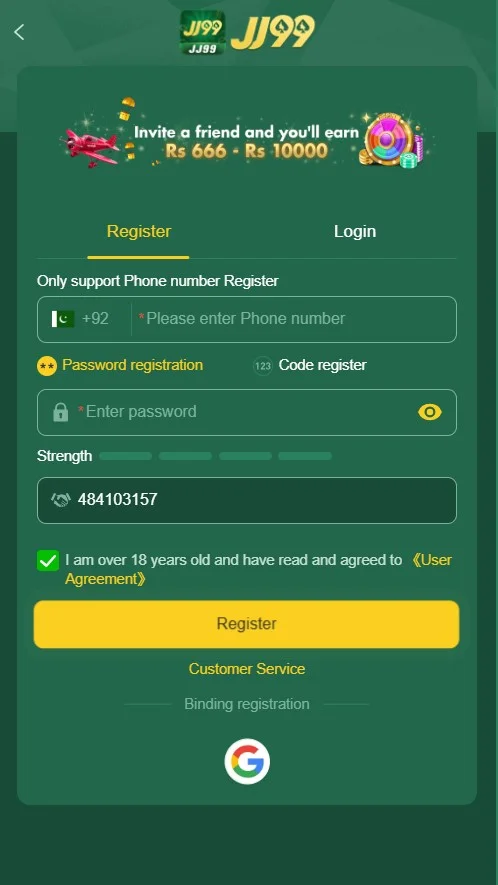 JJ99 registration