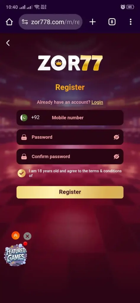 Register to Zor77