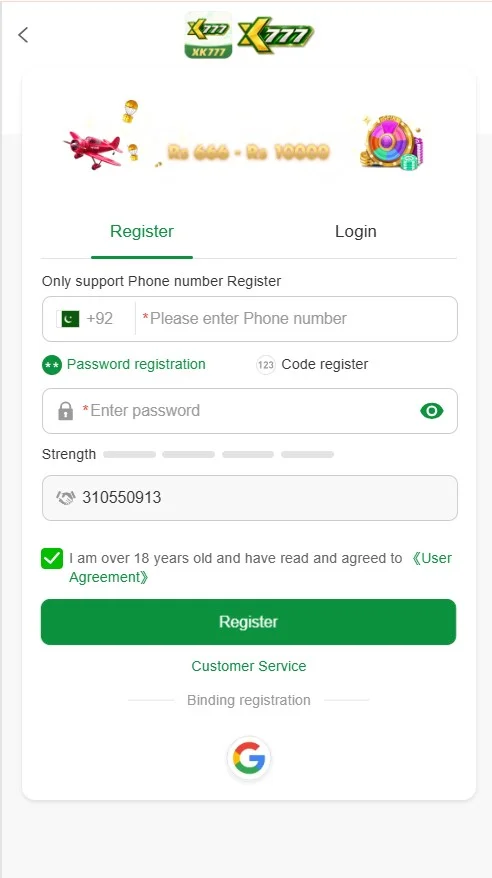 XK777 App Register