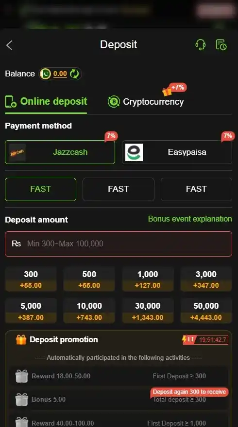 deposit through local payment methods
